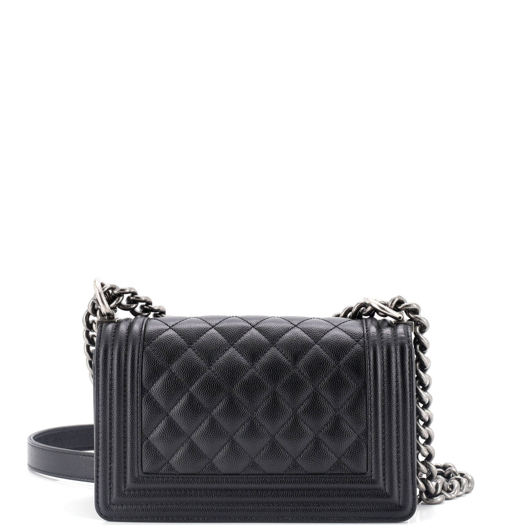 Chanel Boy Flap Bag Quilted Caviar Small