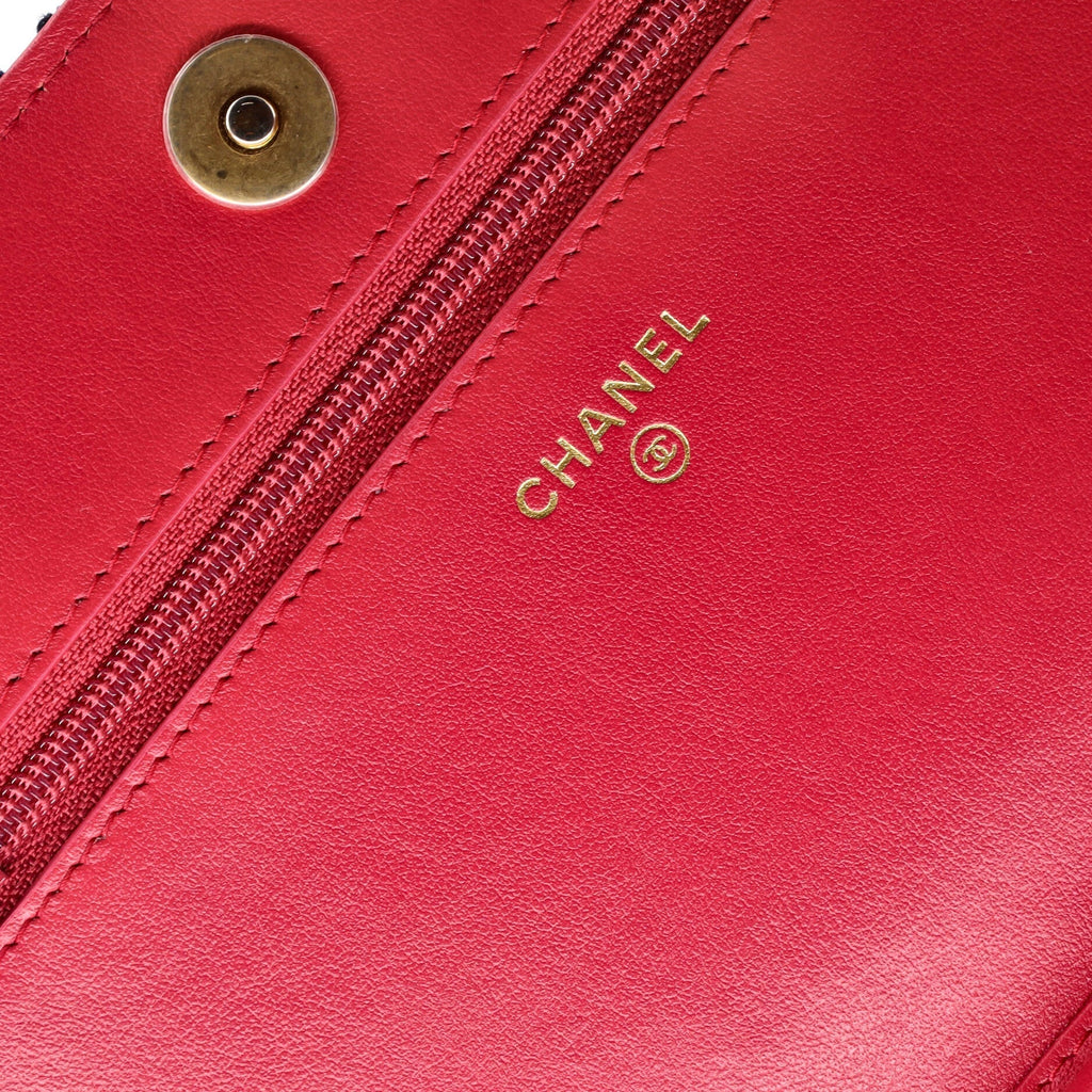 Chanel Chain Signe Wallet on Chain Quilted Tweed