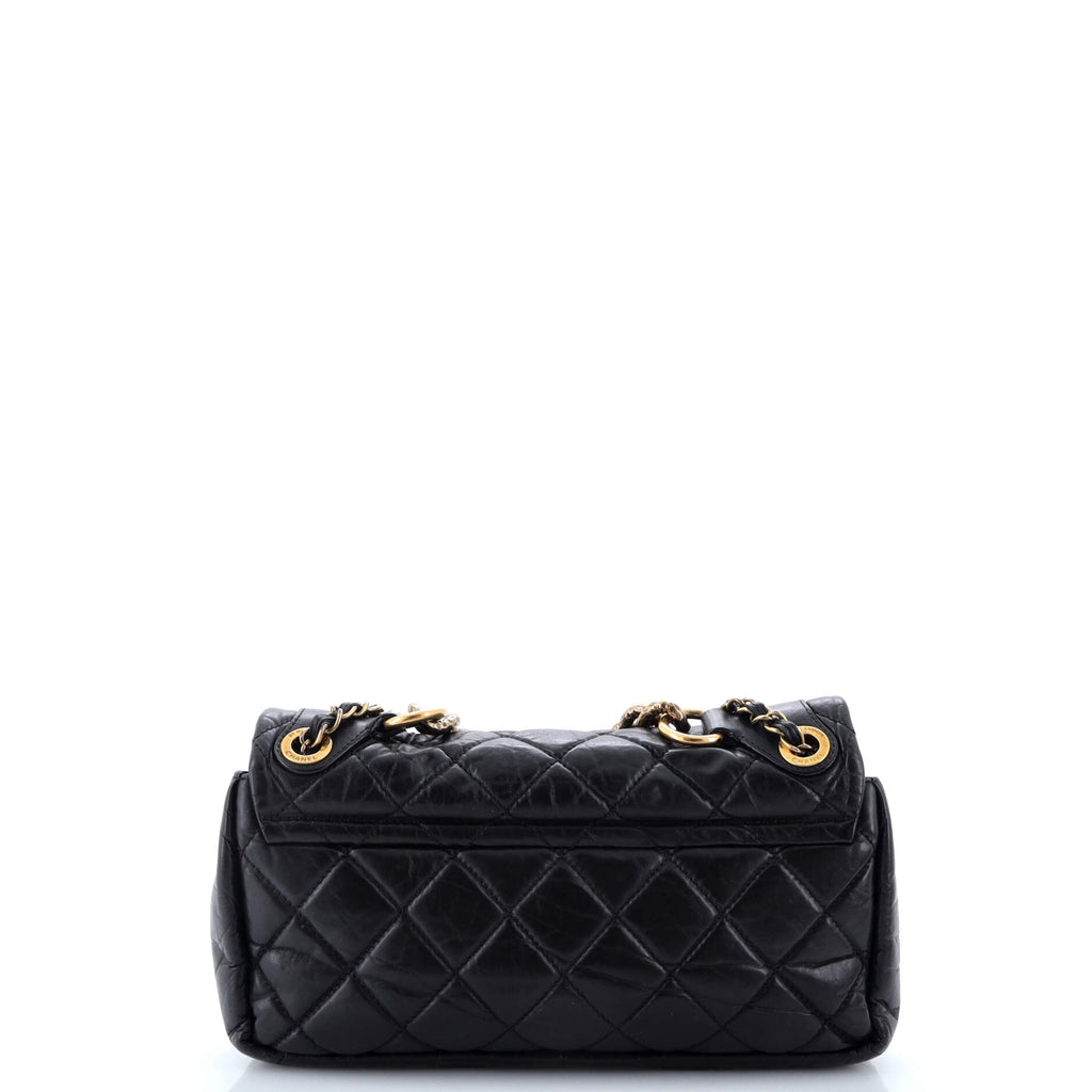 Chanel Pondichery Flap Bag Quilted Aged Calfskin Small