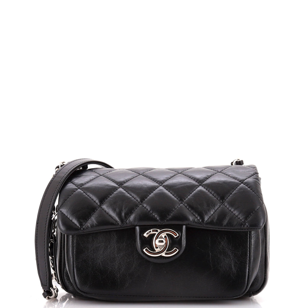 Chanel Express Zip Around CC Flap Bag Quilted Calfskin Small