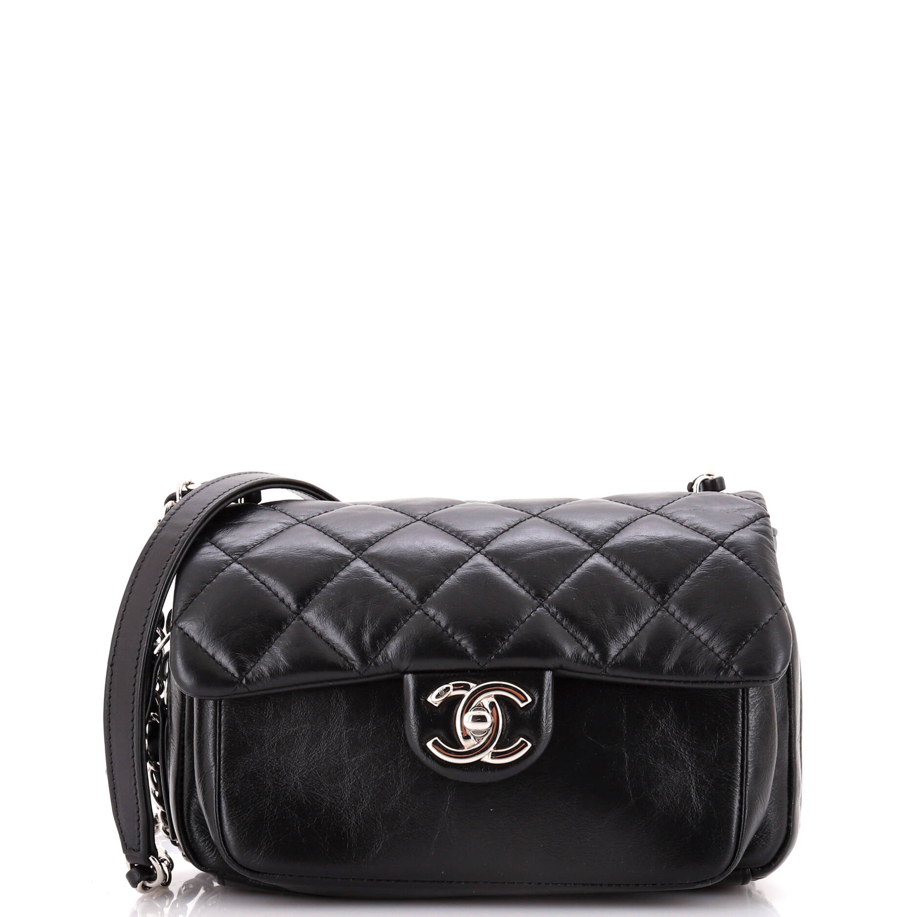 Chanel Express Zip Around CC Flap Bag Quilted Calfskin Small