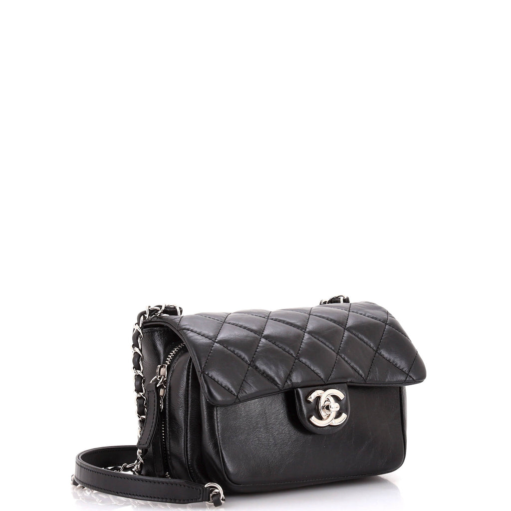 Chanel Express Zip Around CC Flap Bag Quilted Calfskin Small