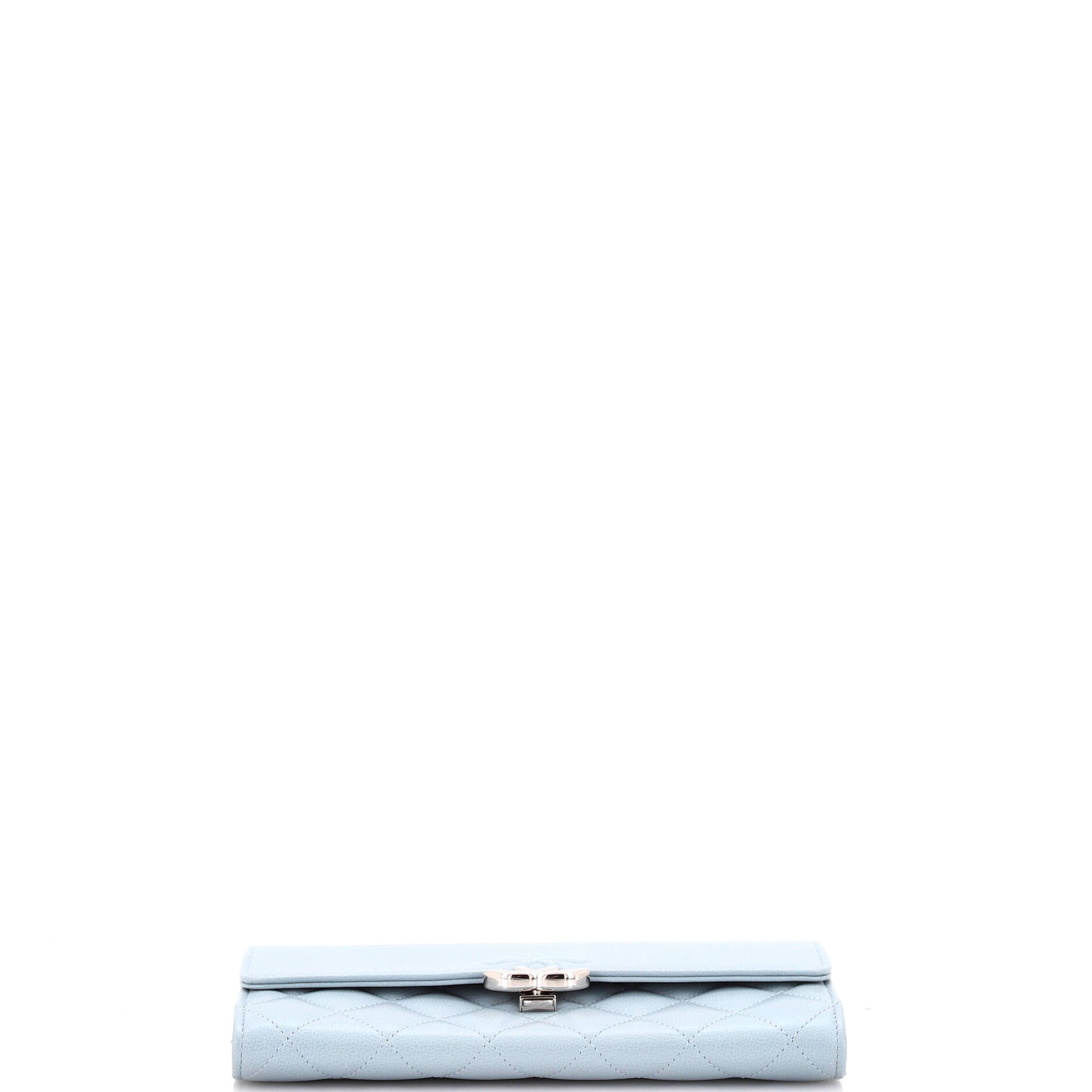 Chanel CC Box Gusset Flap Wallet Quilted Calfskin Long