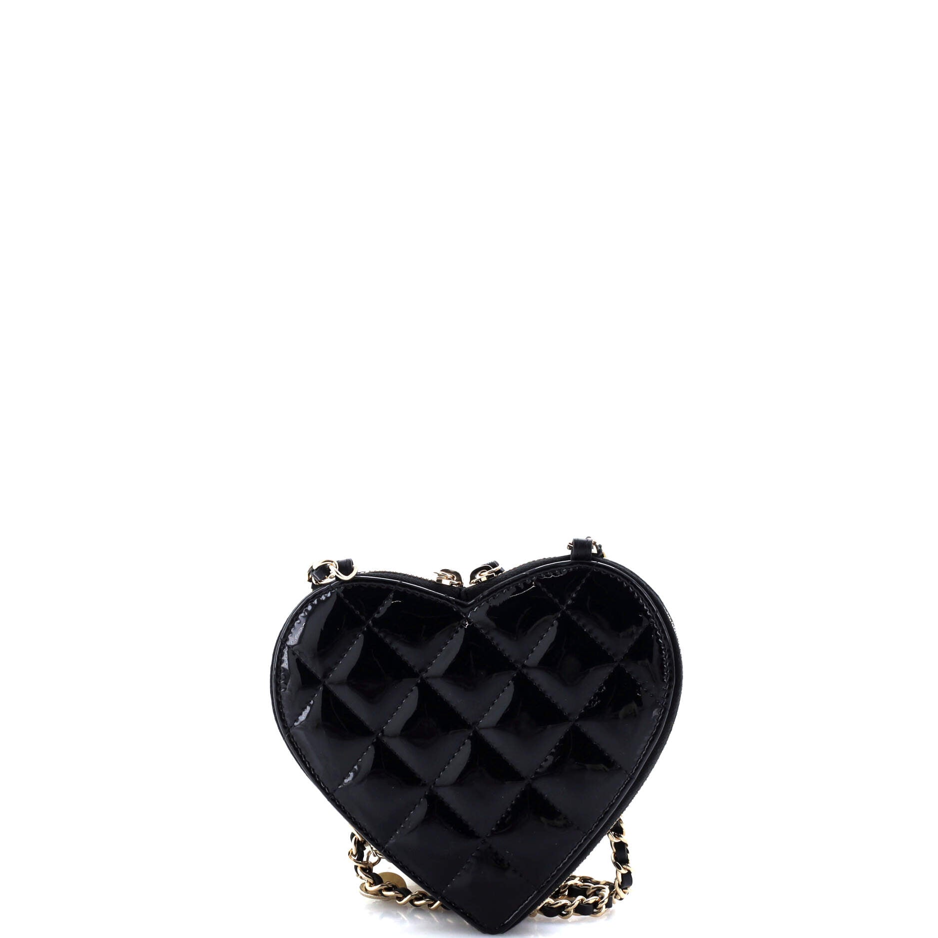 Chanel Double Heart Clutch with Chain Quilted