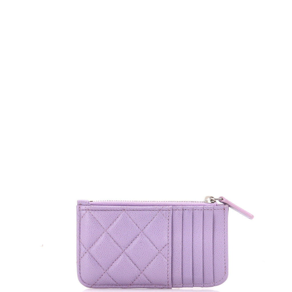 Chanel Flap Zip Card Holder Quilted Caviar