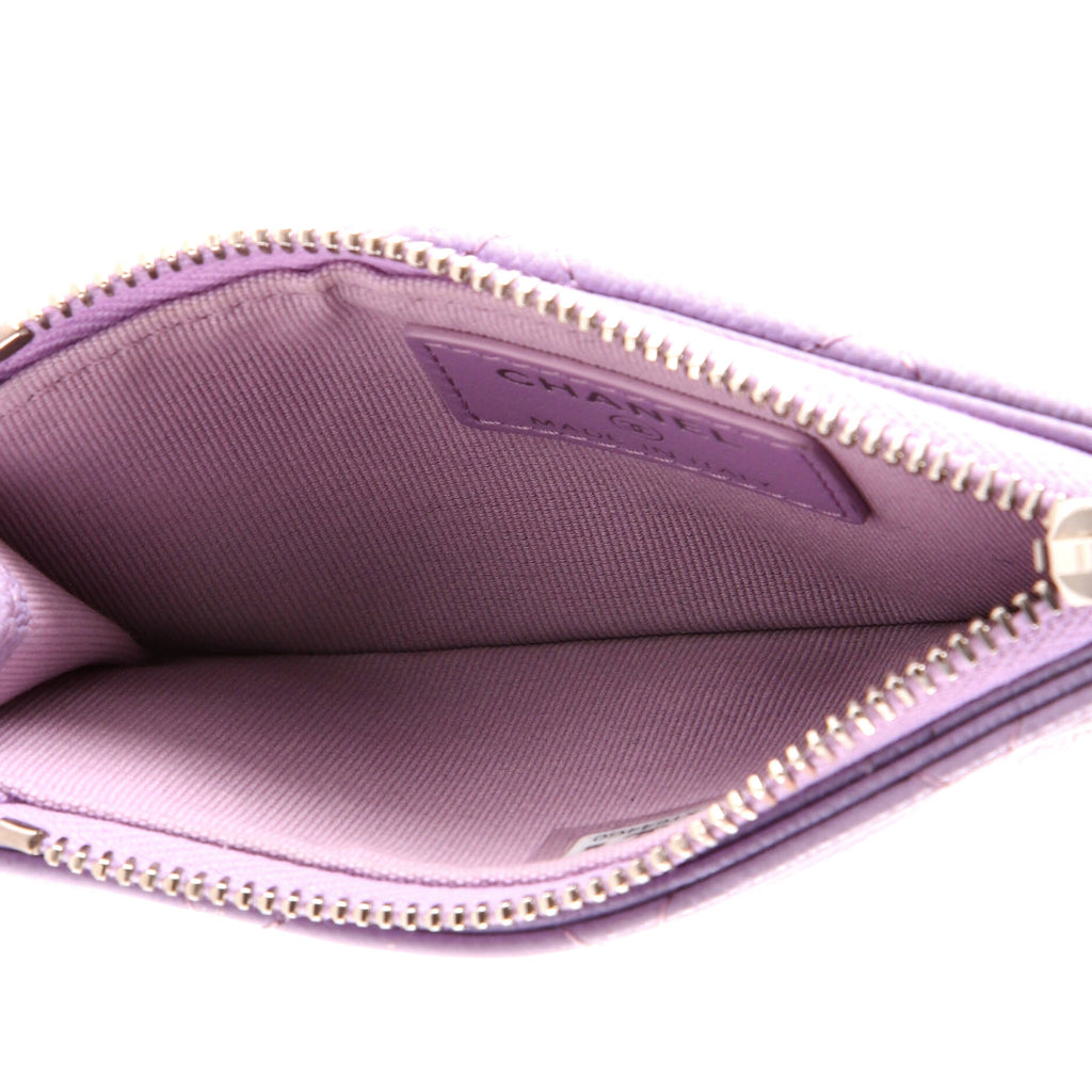 Chanel Flap Zip Card Holder Quilted Caviar