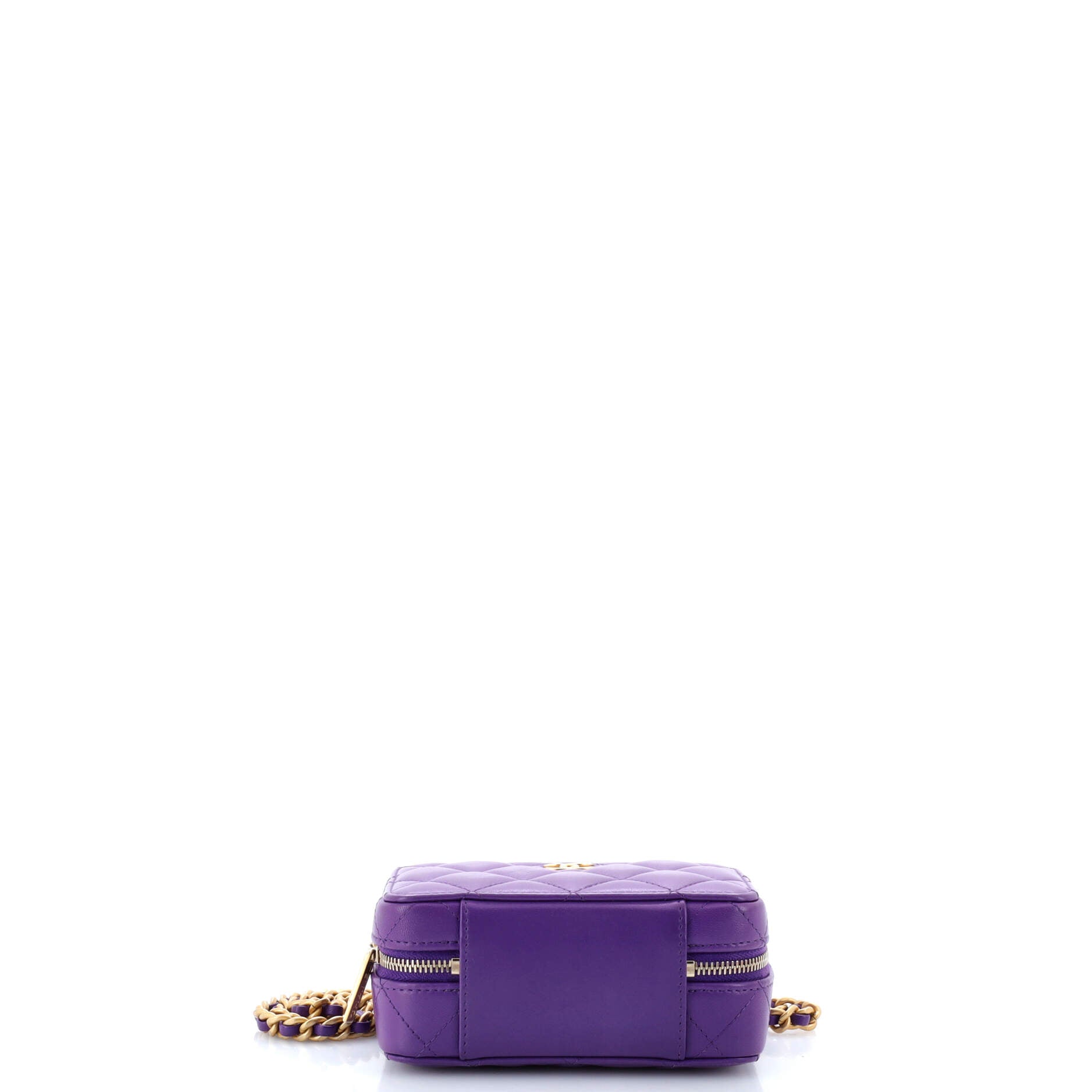 Chanel Woven Chain Top Handle Vanity Case Quilted Lambskin Mini
