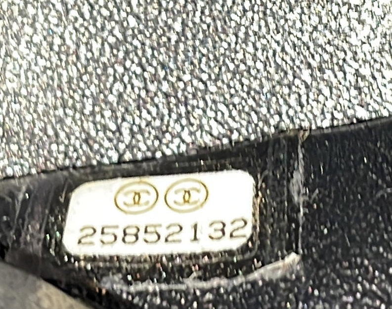 Chanel So Black Classic Double Flap Bag Chevron Crinkled  Medium