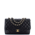 Chanel Classic Single Flap Bag Quilted Caviar Jumbo