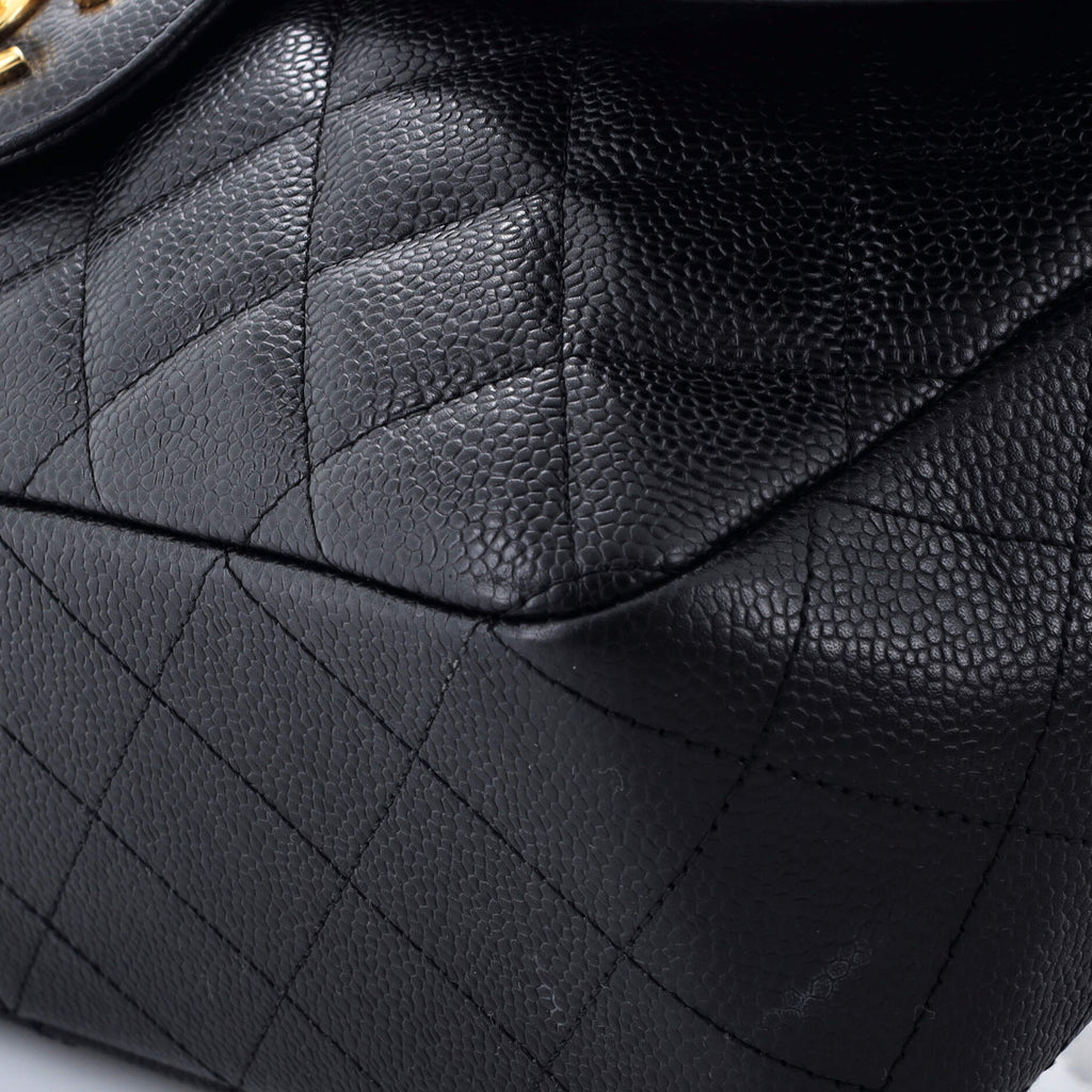 Chanel Classic Single Flap Bag Quilted Caviar Jumbo