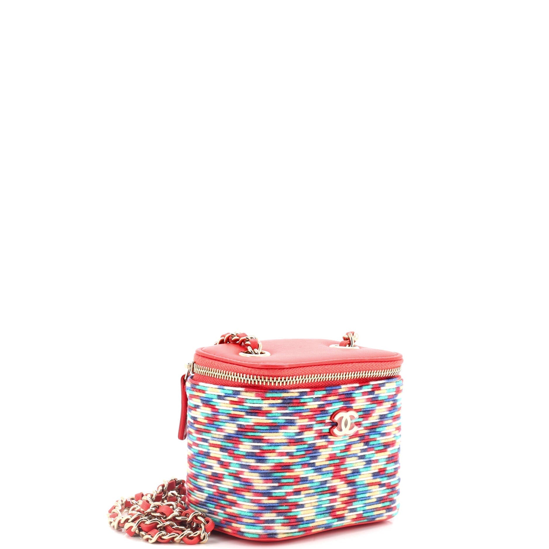 Chanel Classic Vanity Case with Chain Multicolor Embroidered Thread Mini