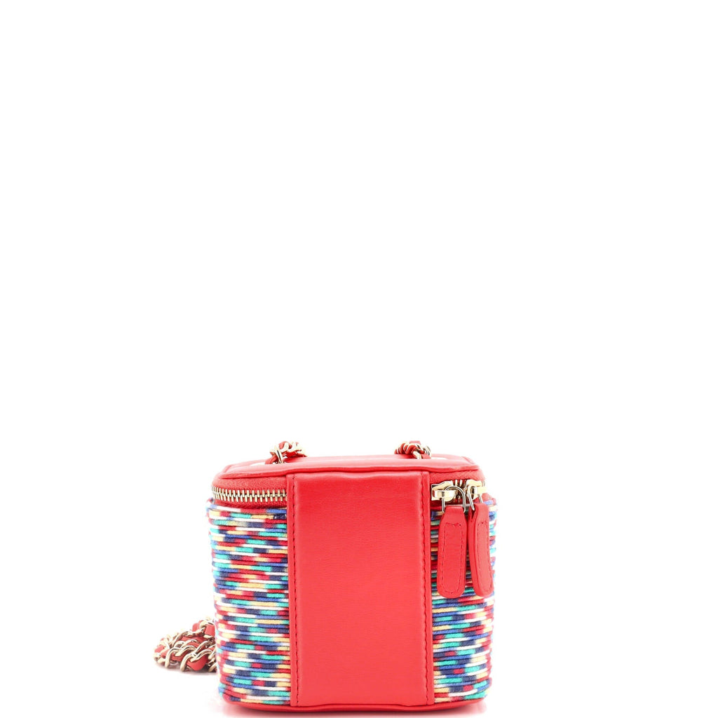 Chanel Classic Vanity Case with Chain Multicolor Embroidered Thread Mini