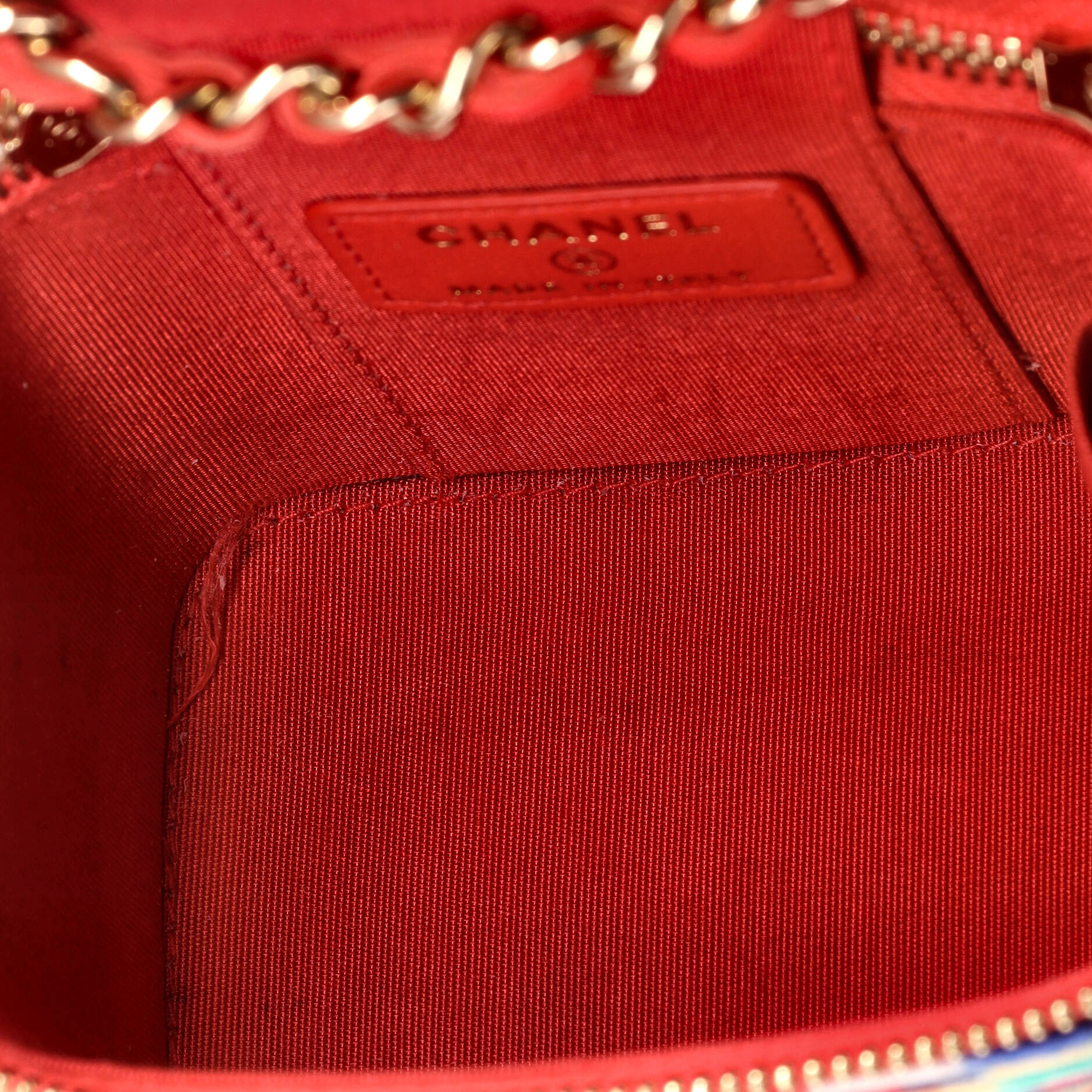Chanel Classic Vanity Case with Chain Multicolor Embroidered Thread Mini