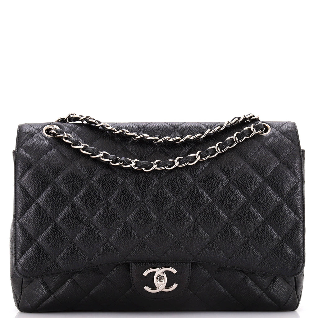 Chanel Classic Double Flap Bag Quilted Caviar Maxi