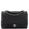 Chanel Classic Double Flap Bag Quilted Caviar Maxi