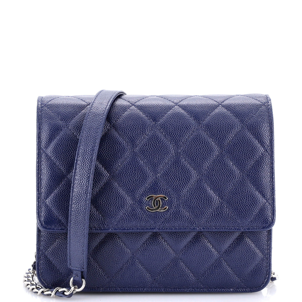 Chanel Square Wallet on Chain Quilted Caviar