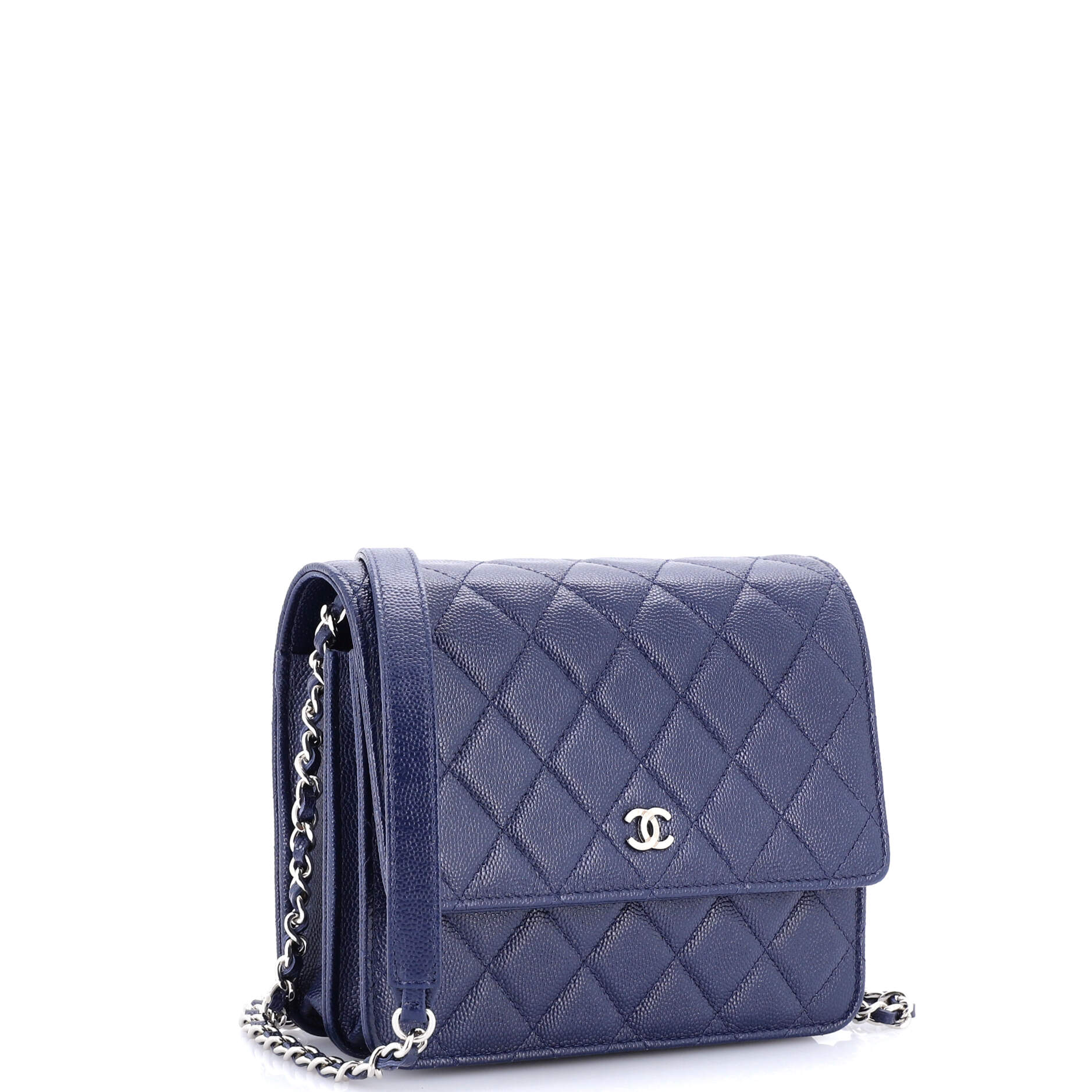 Chanel Square Wallet on Chain Quilted Caviar