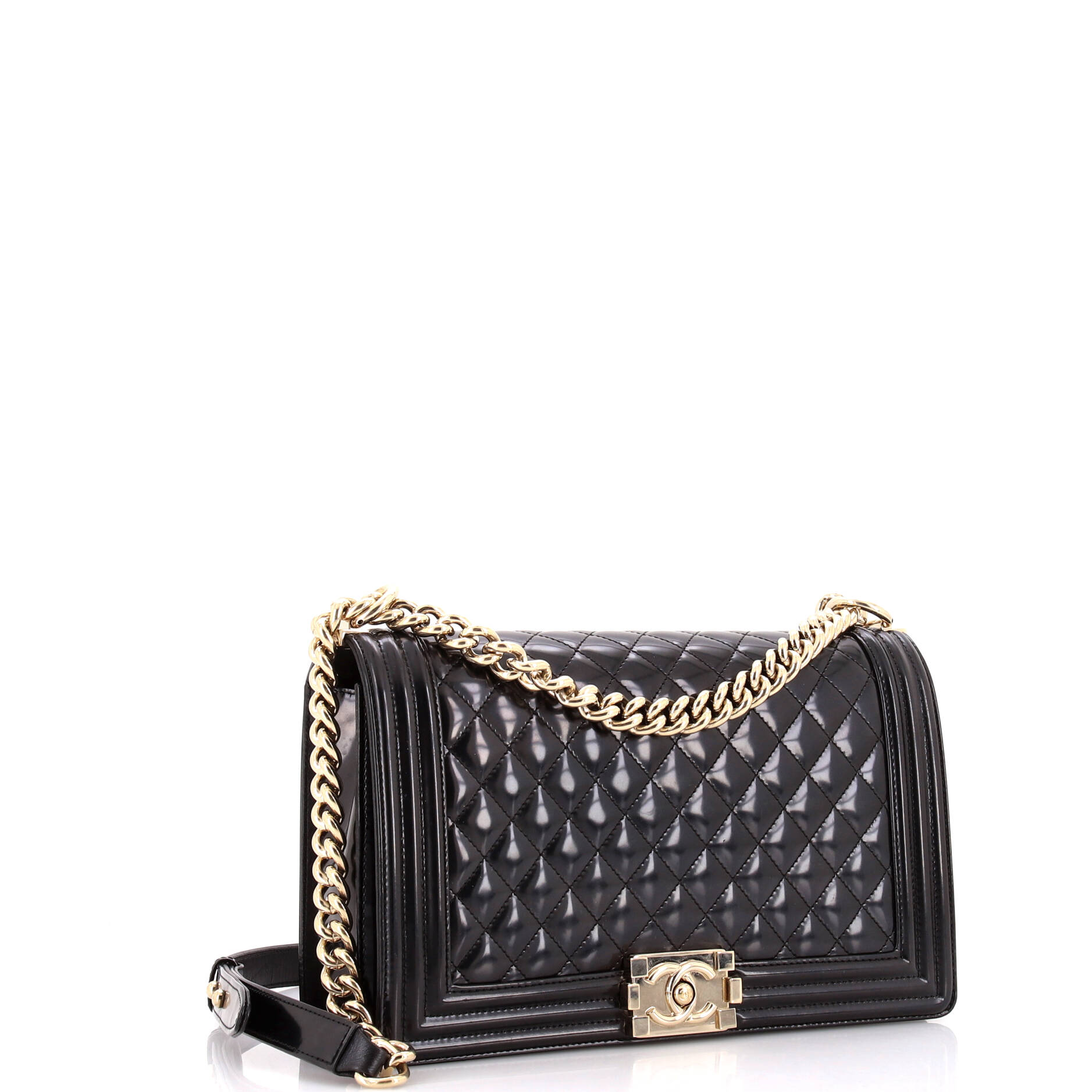 Chanel Boy Flap Bag Quilted Iridescent Glazed Calfskin New Medium