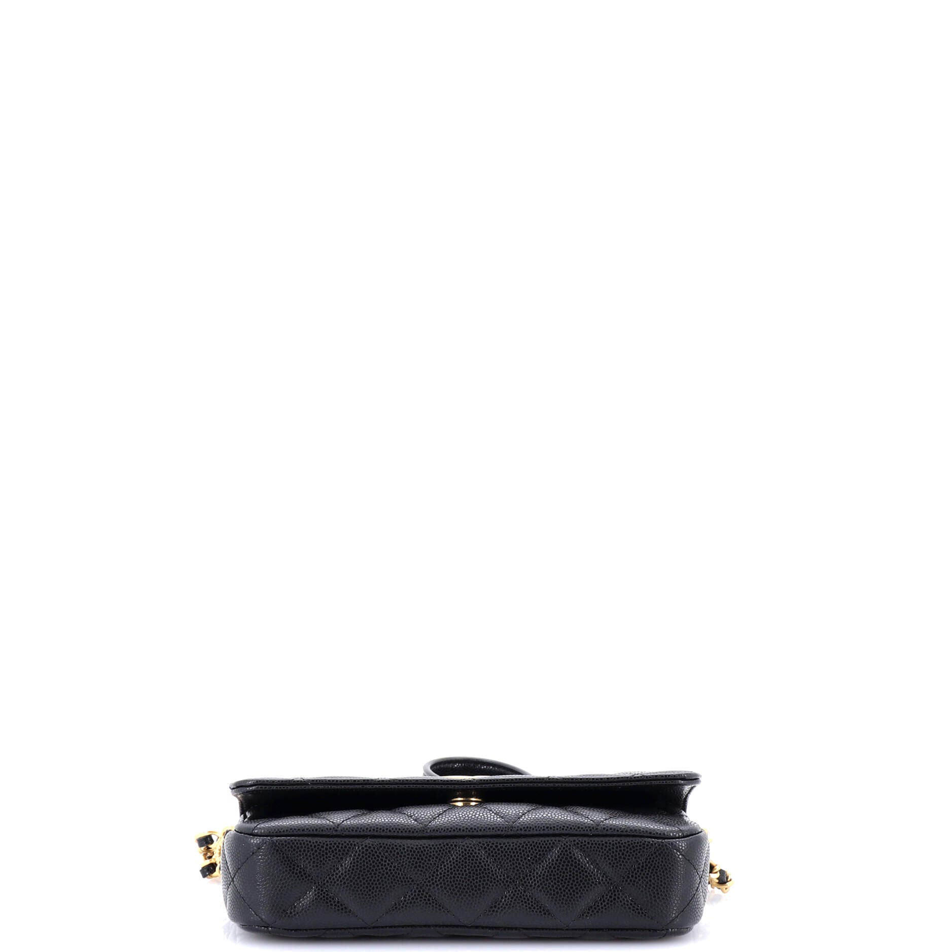 Chanel Twist Your Buttons Flap Clutch with Chain Quilted Caviar