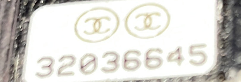 Chanel Coco Enamel Strap Vanity Case with Chain Quilted Caviar Mini