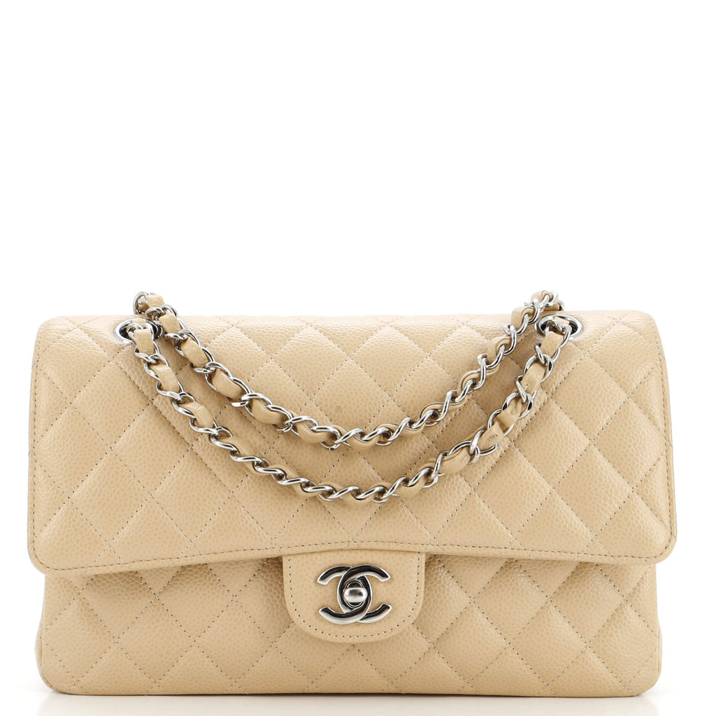 Chanel Classic Double Flap Bag Quilted Caviar Medium