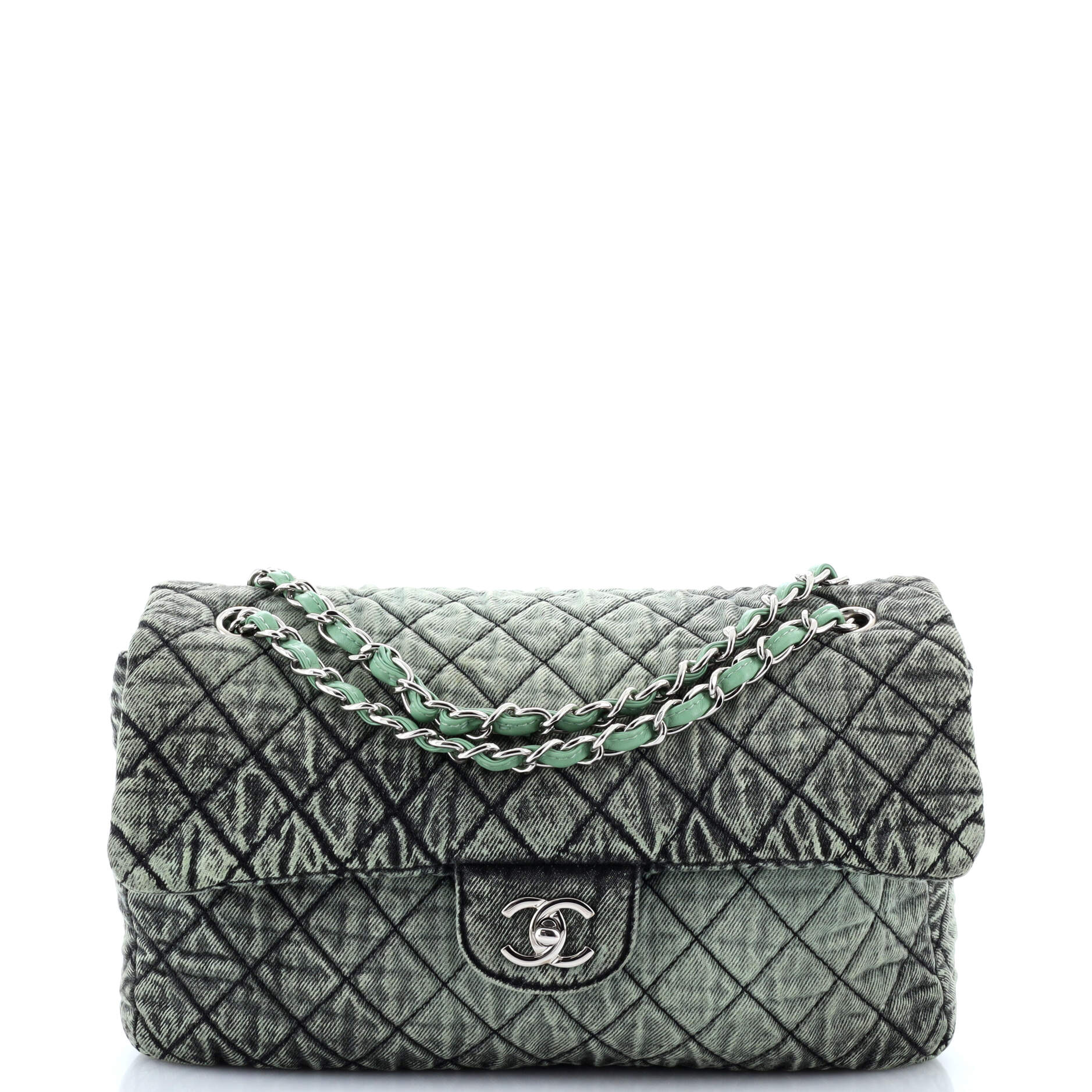 Chanel Denimpression Flap Bag Quilted Distressed Denim Medium