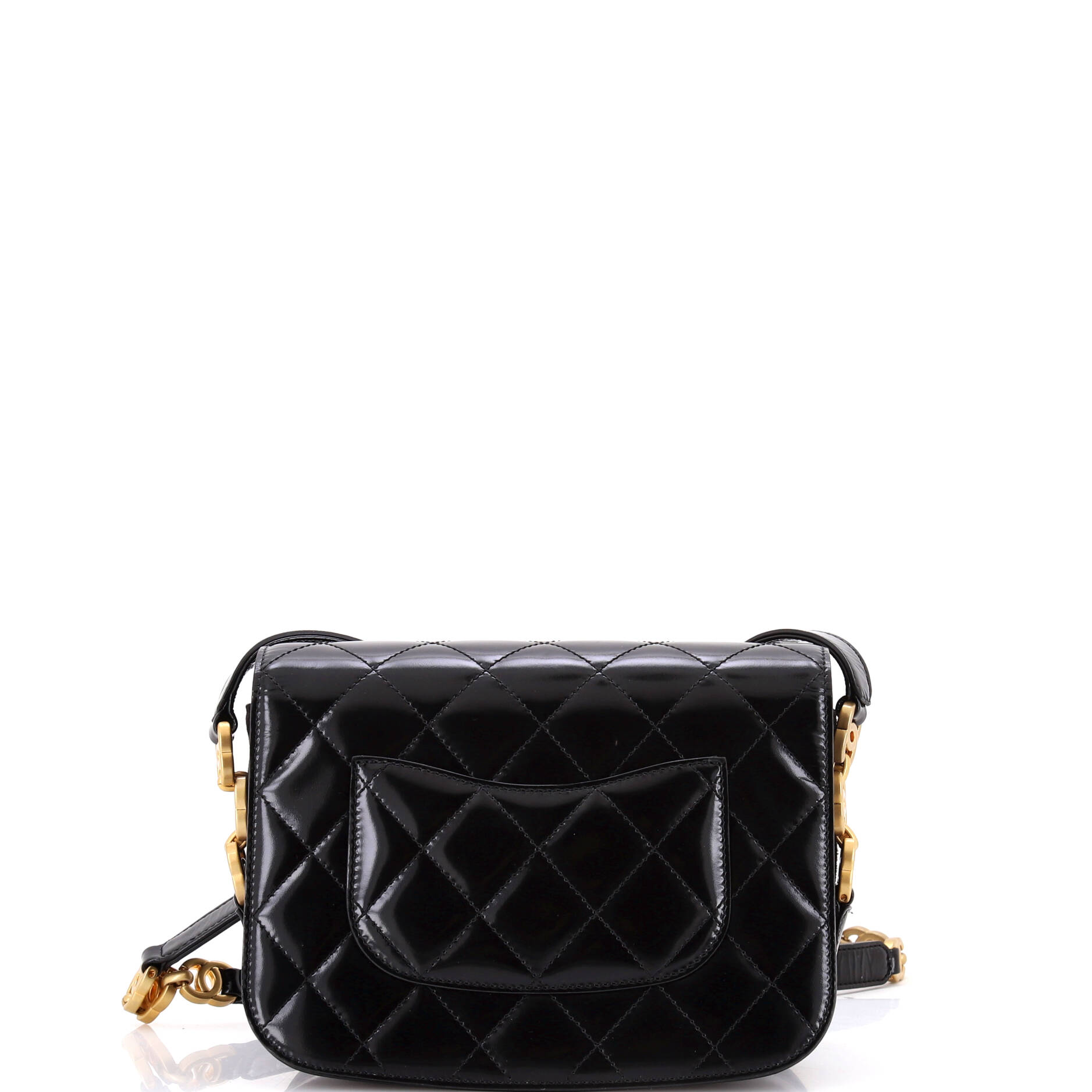 Chanel My Sweet CC Full Flap Messenger Bag Quilted Shiny Calfskin with Suede Mini