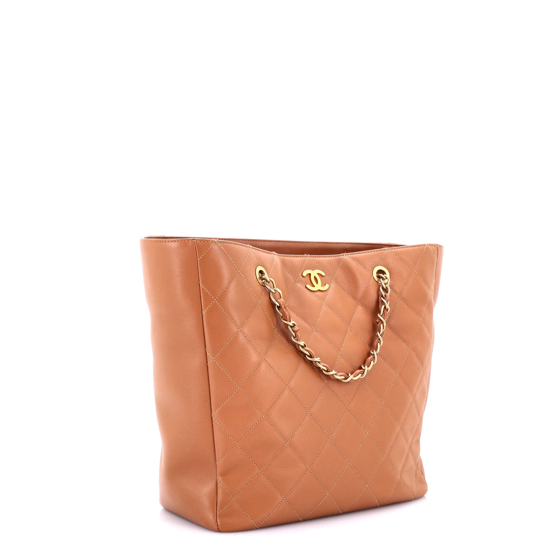 Chanel Open Shopping Tote Quilted Lambskin Large
