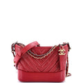 Chanel Gabrielle Hobo Chevron Aged Calfskin Small