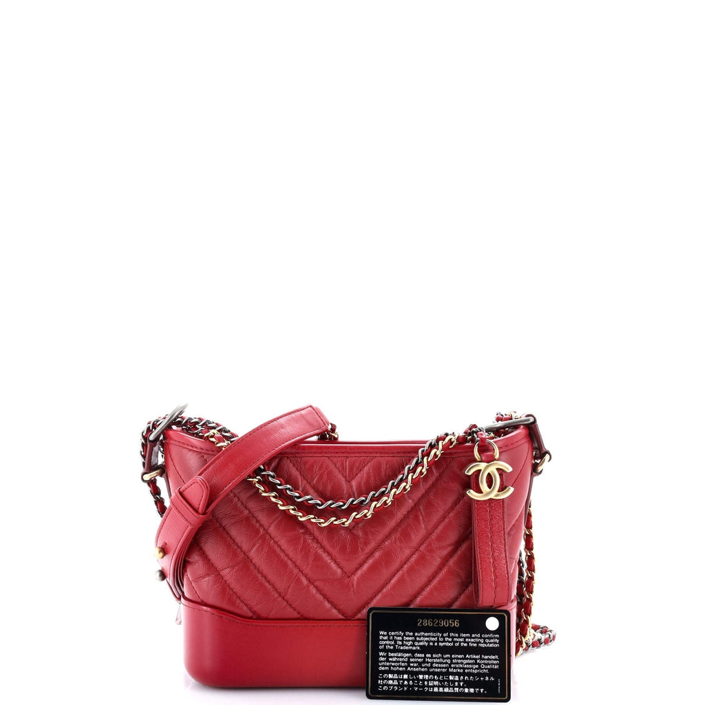 Chanel Gabrielle Hobo Chevron Aged Calfskin Small