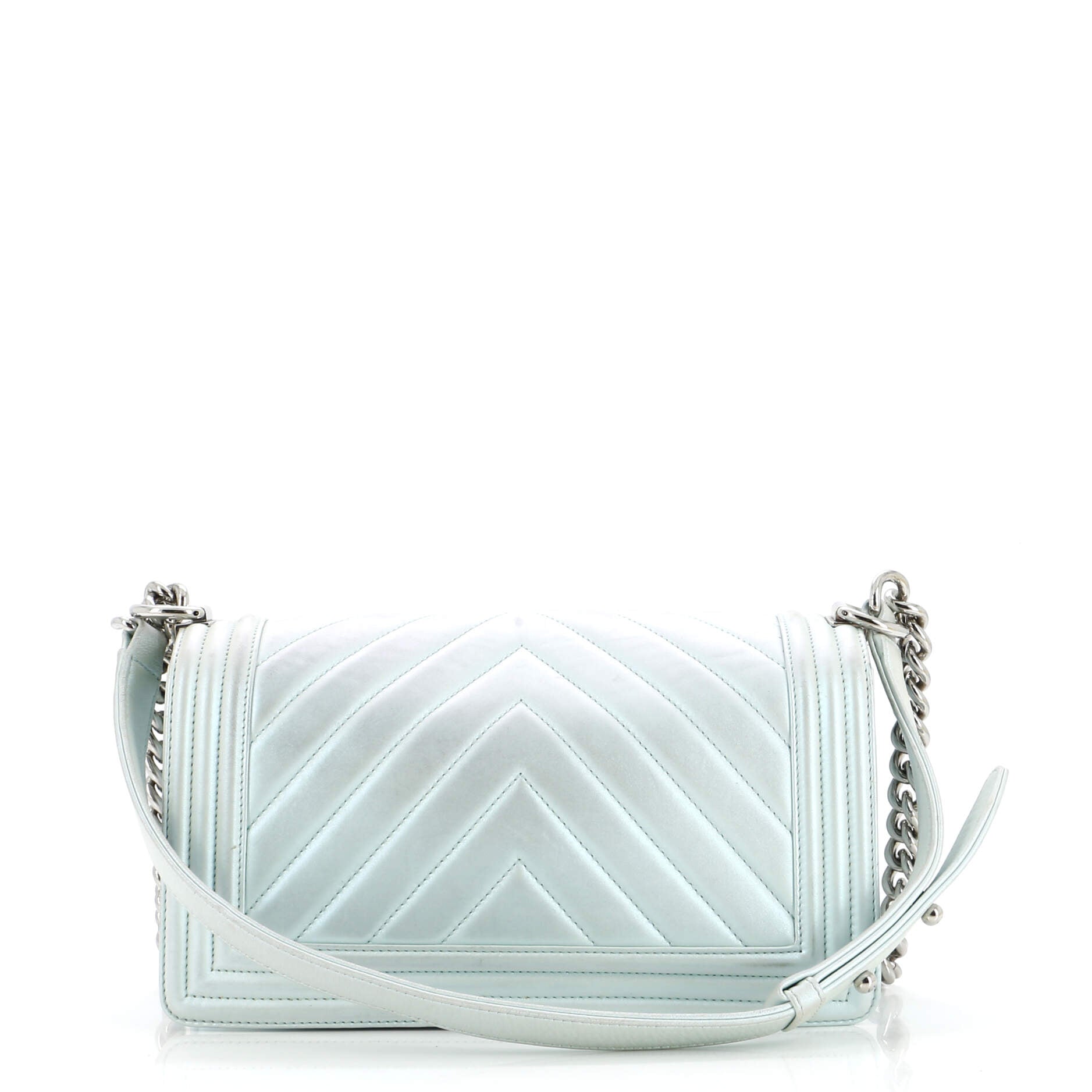Chanel Boy Flap Bag Iridescent Chevron Lambskin Old Medium