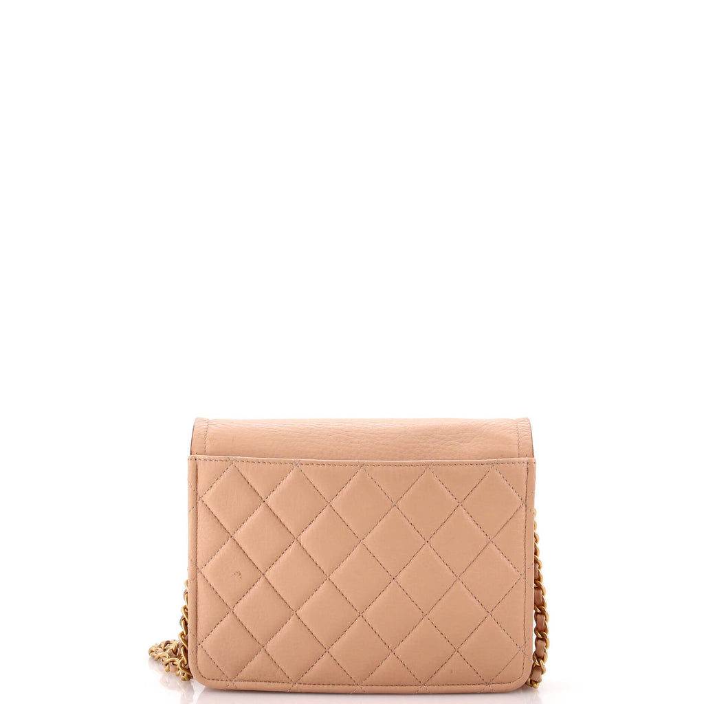 Chanel Archi Chic Square Wallet on Chain Quilted Grained Calfskin