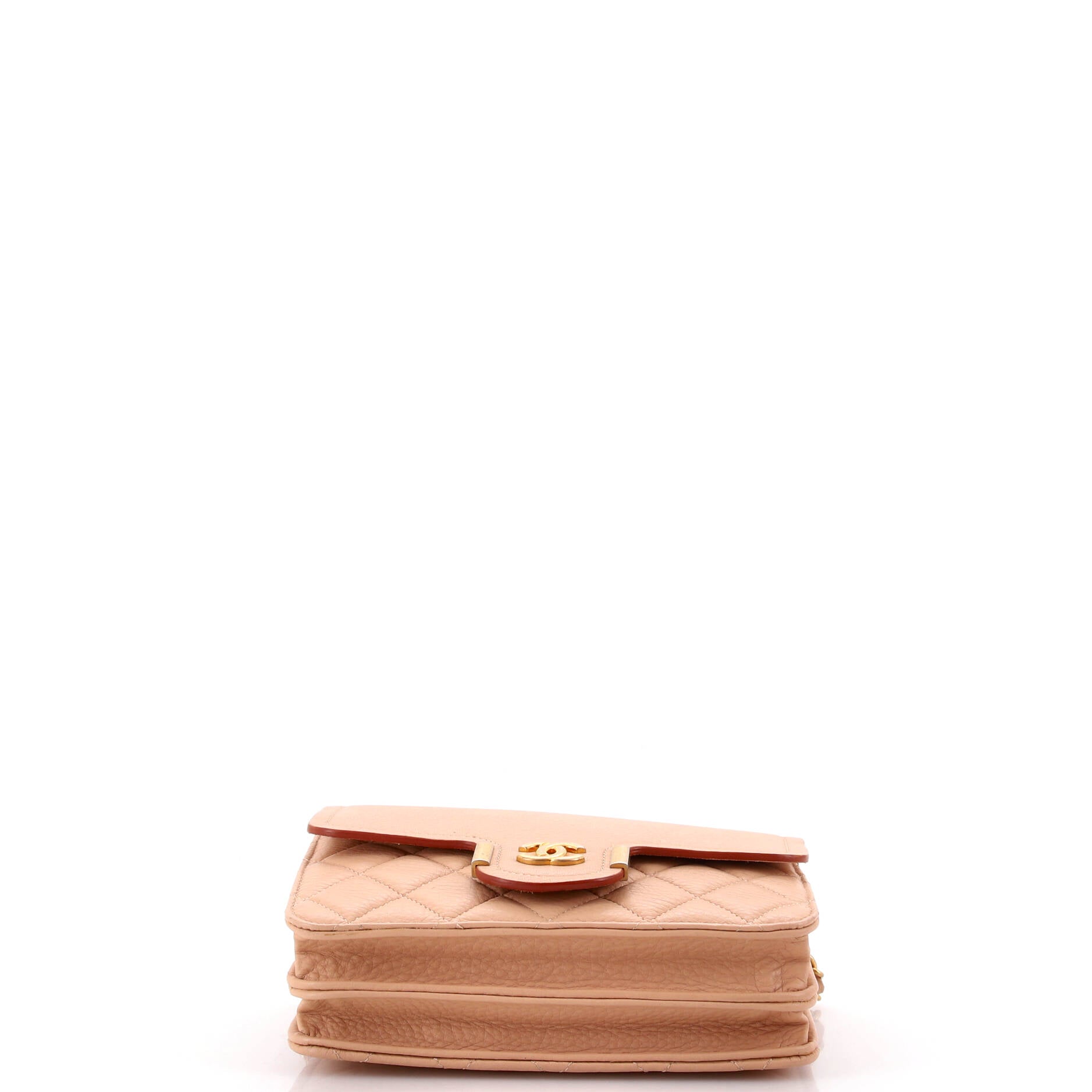 Chanel Archi Chic Square Wallet on Chain Quilted Grained Calfskin