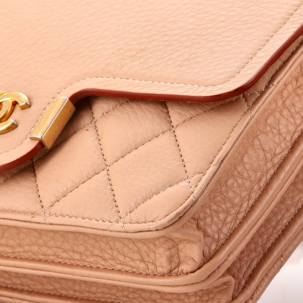 Chanel Archi Chic Square Wallet on Chain Quilted Grained Calfskin