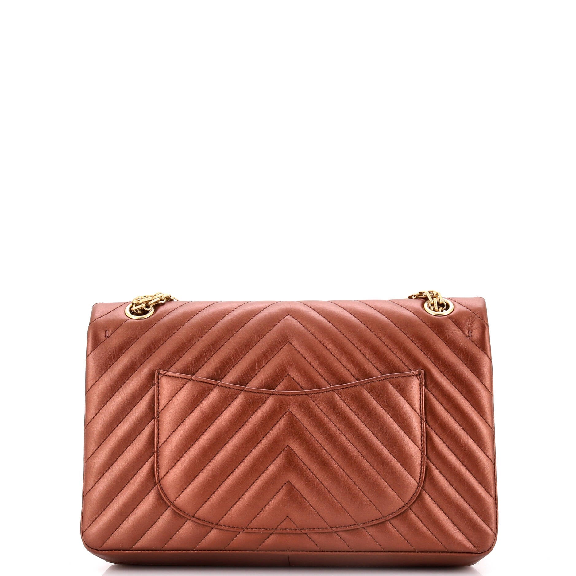 Chanel Reissue 2.55 Flap Bag Chevron Metallic Aged Calfskin 226