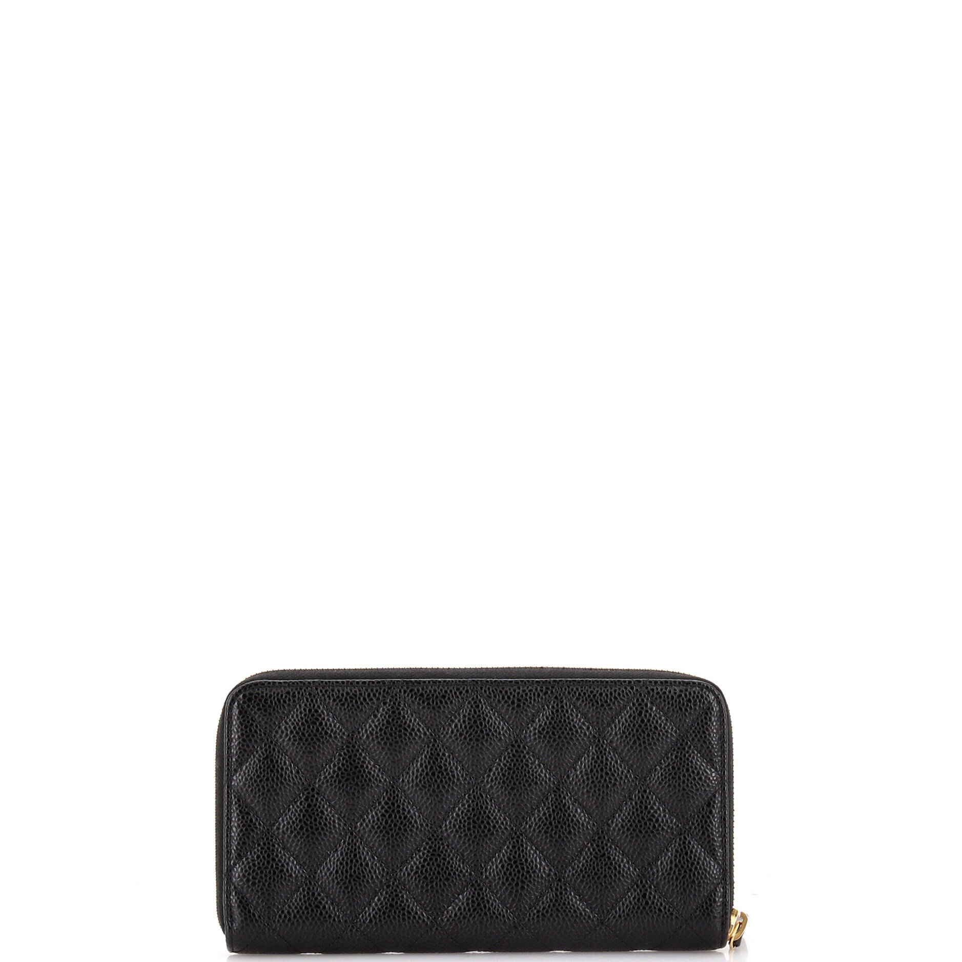 Chanel Zip Around Wallet Quilted Caviar Long