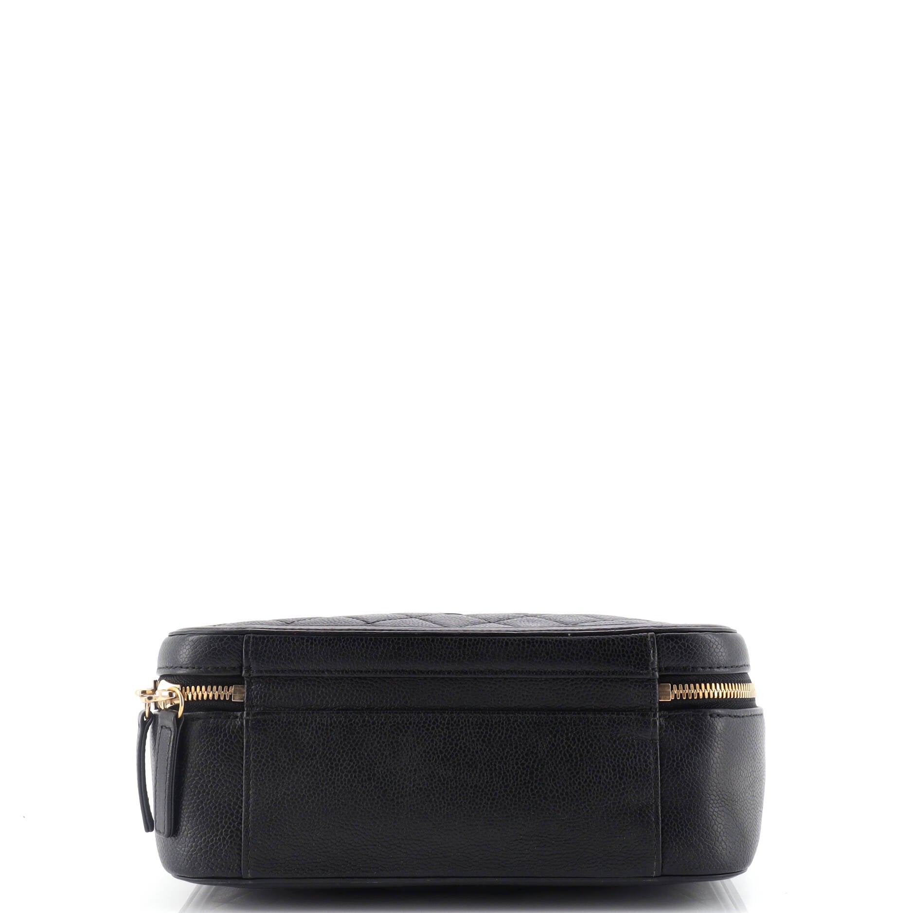 Chanel Filigree Vanity Case Quilted Caviar Large
