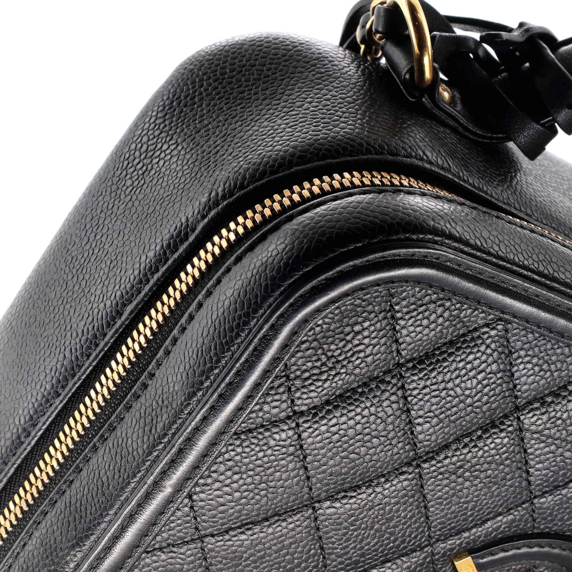 Chanel Filigree Vanity Case Quilted Caviar Large