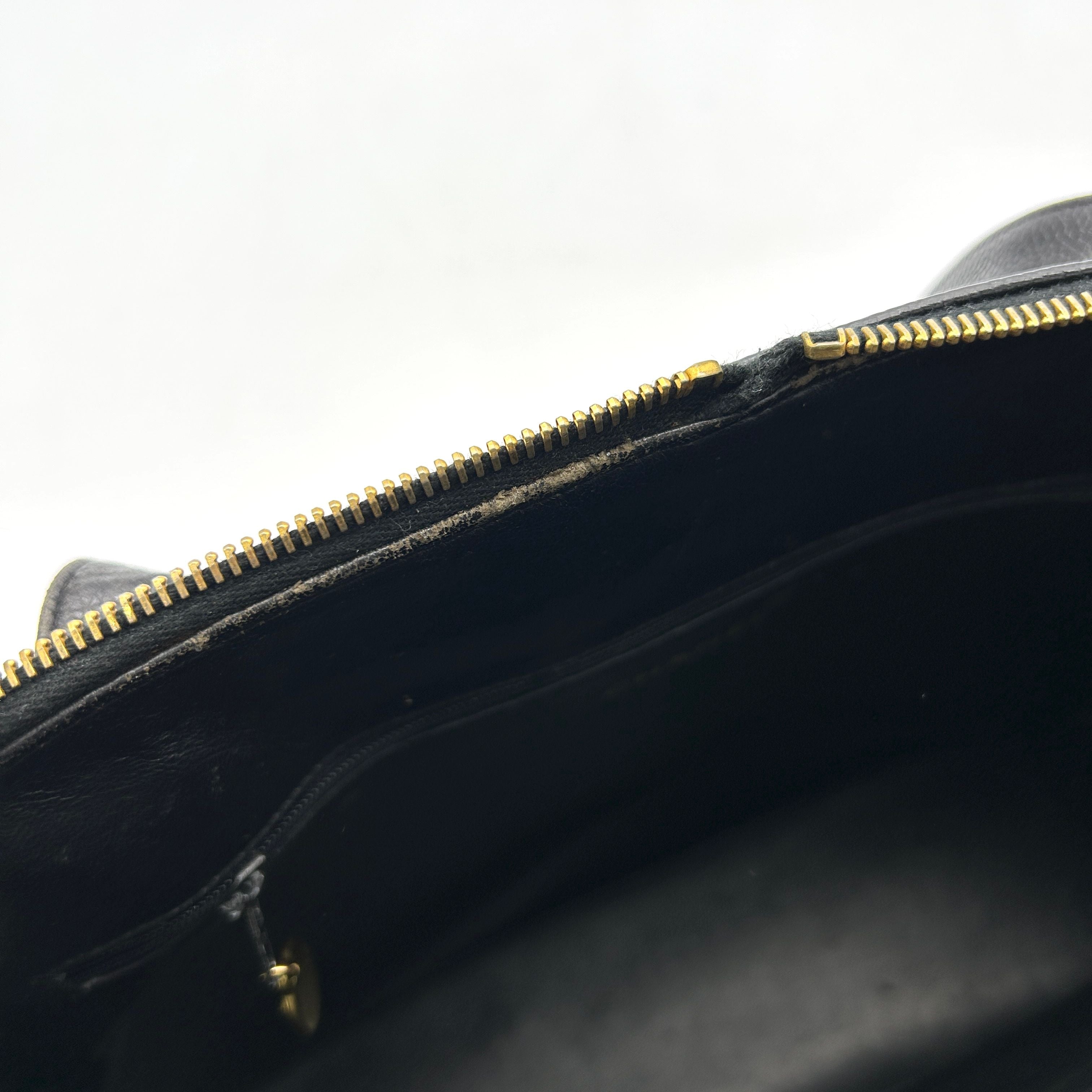 CHANEL Caviar Large CC Shoulder Bag Black  WD012636