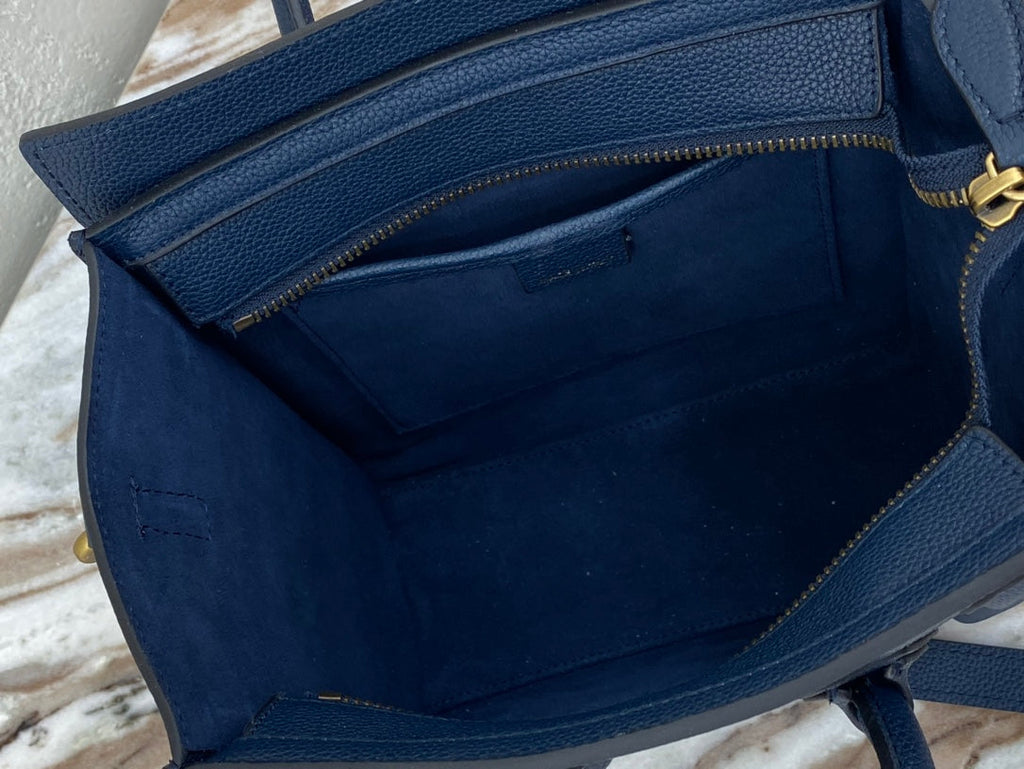 Top Quality Nano LuGucciage Bag In Drummed Dark Blue For WomLB 8in/20cmÃÂ 