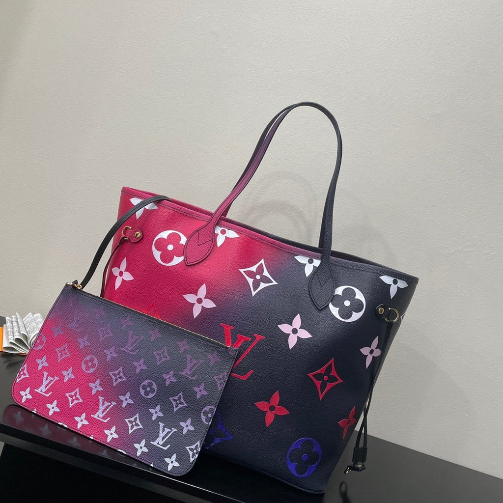Louis Vuitton Neverfull MM Tote Bag Monogram Canvas Midnight Fuchsia For Women,  Shoulder Bags 12.2in/31cm Louis Vuitton M20511