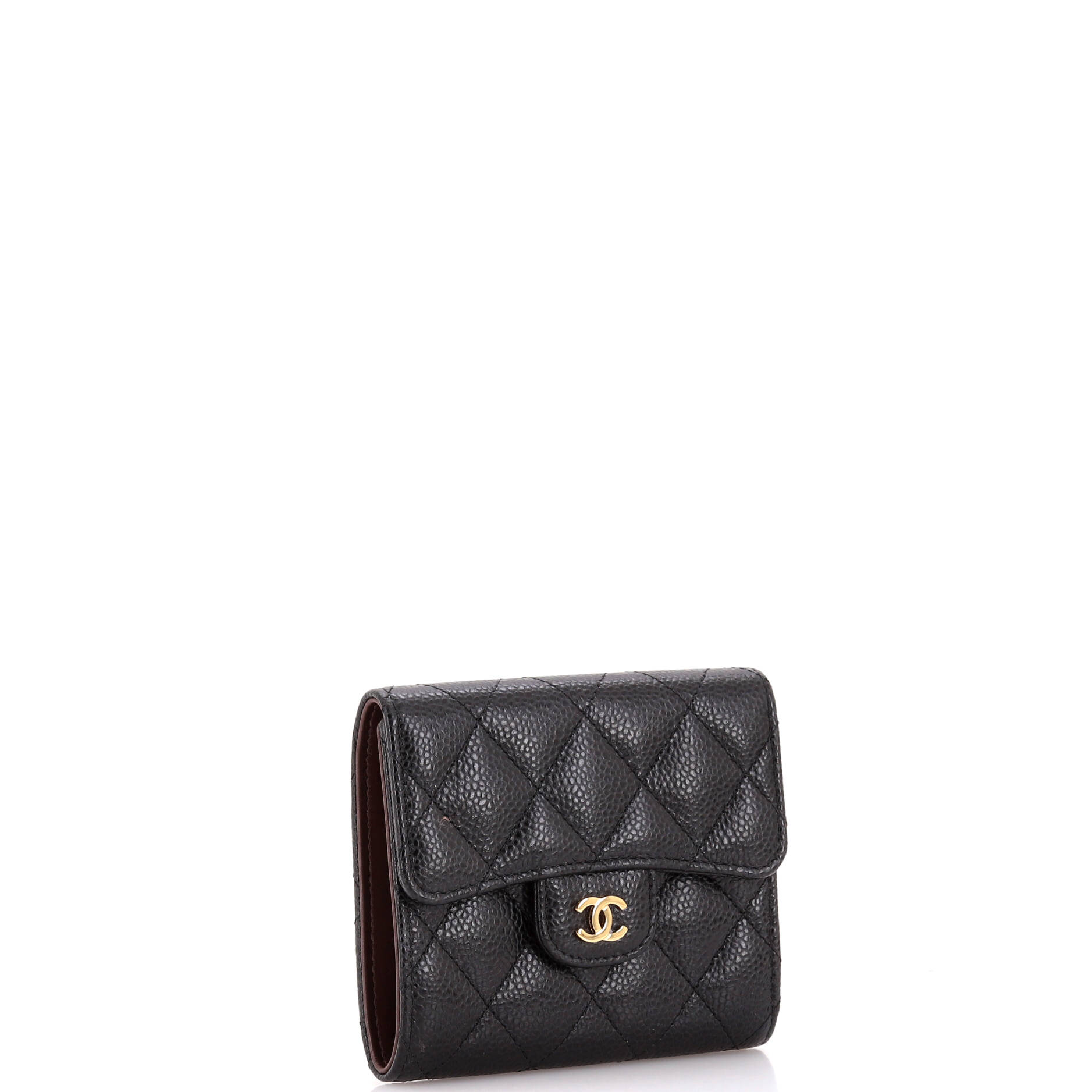 Chanel CC Compact Classic Flap Wallet Quilted Caviar