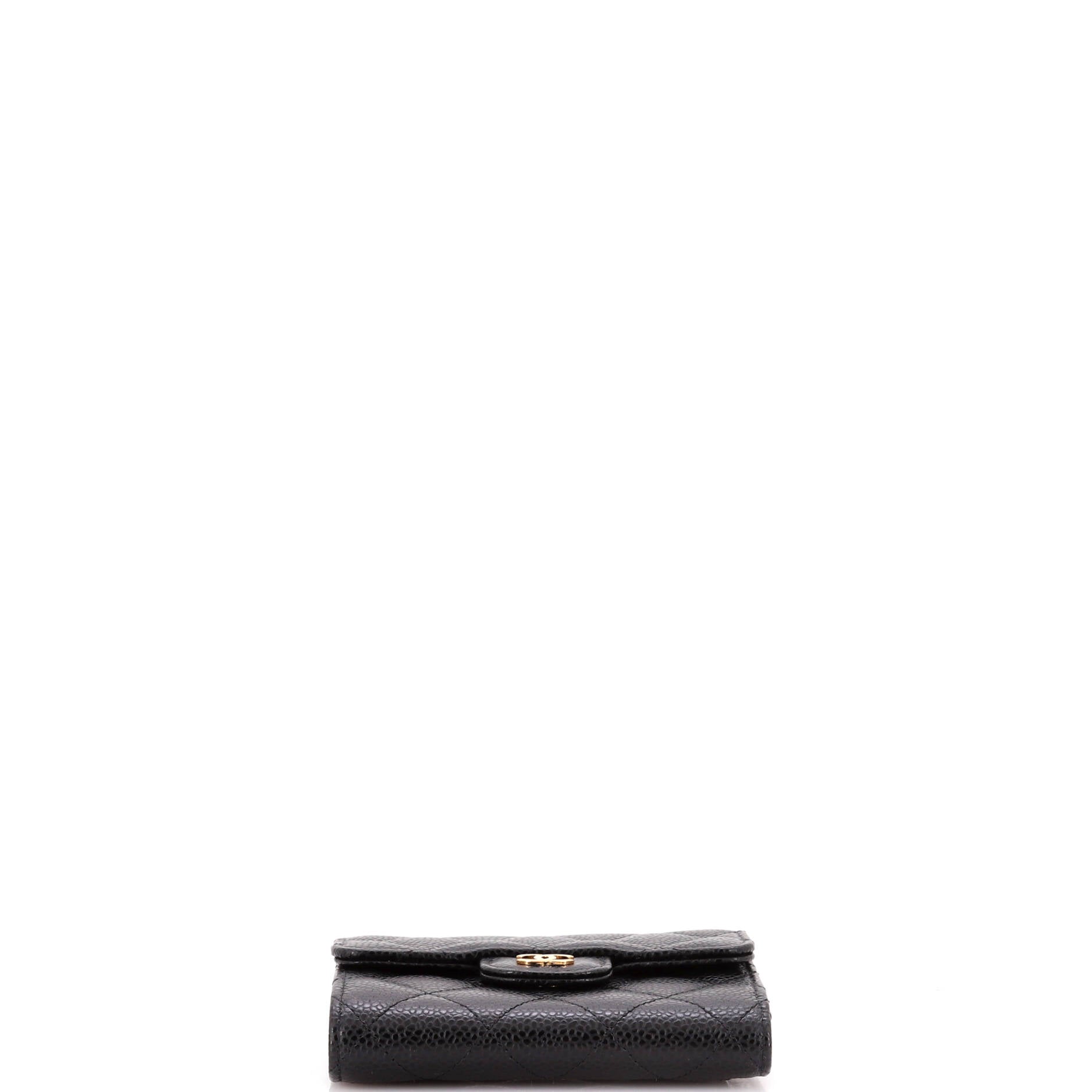 Chanel CC Compact Classic Flap Wallet Quilted Caviar