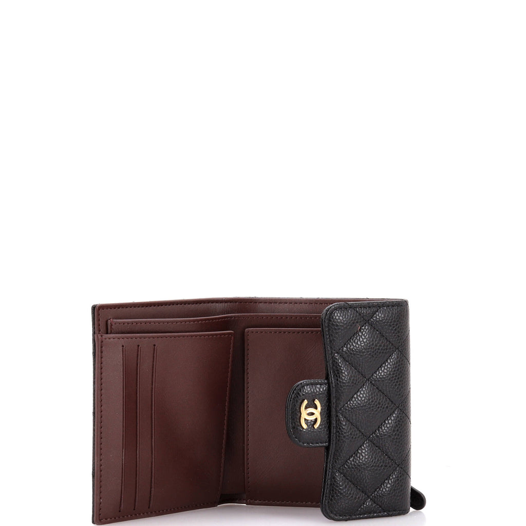Chanel CC Compact Classic Flap Wallet Quilted Caviar