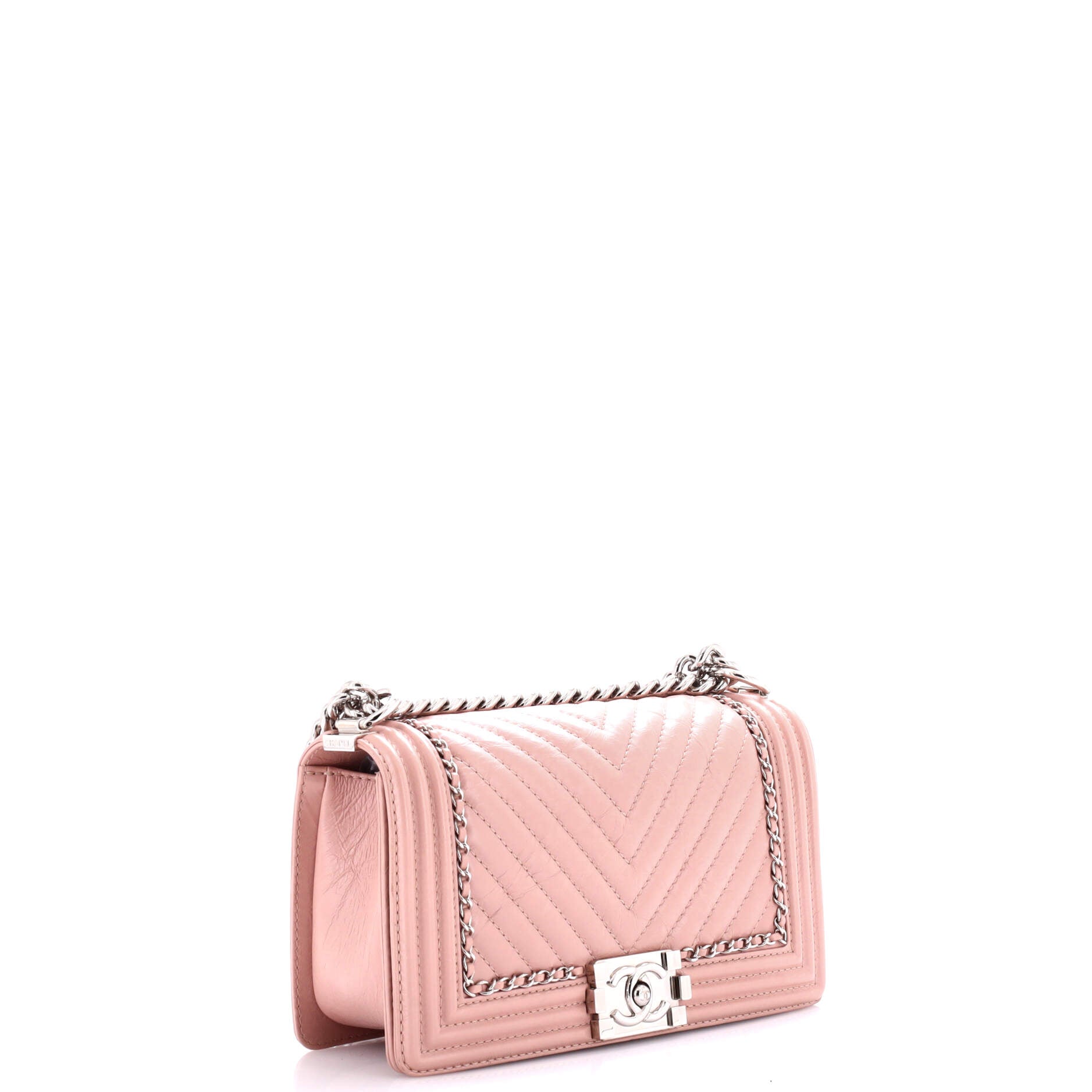 Chanel Boy Flap Bag Chevron Calfskin Old Medium