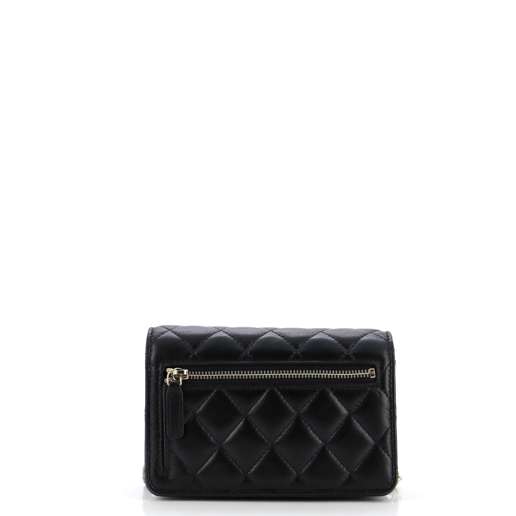Chanel Coco Clips Wallet on Chain Embellished Quilted Lambskin Mini
