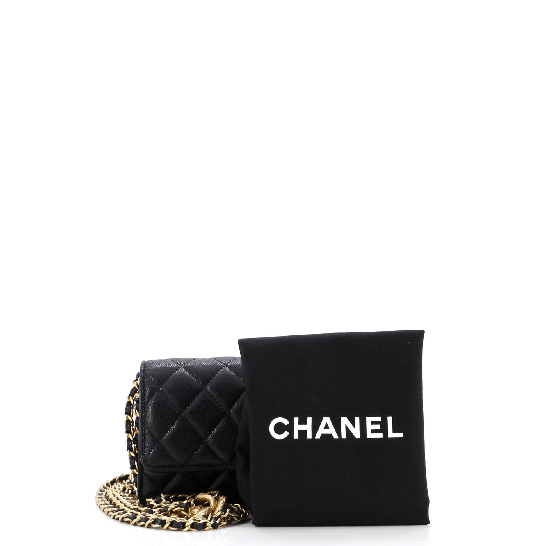Chanel Mixed Chain Link CC Wallet on Chain Quilted Caviar Small