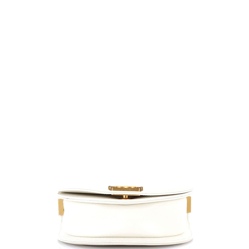 Chanel Boy Curved Messenger Bag Quilted Caviar Small