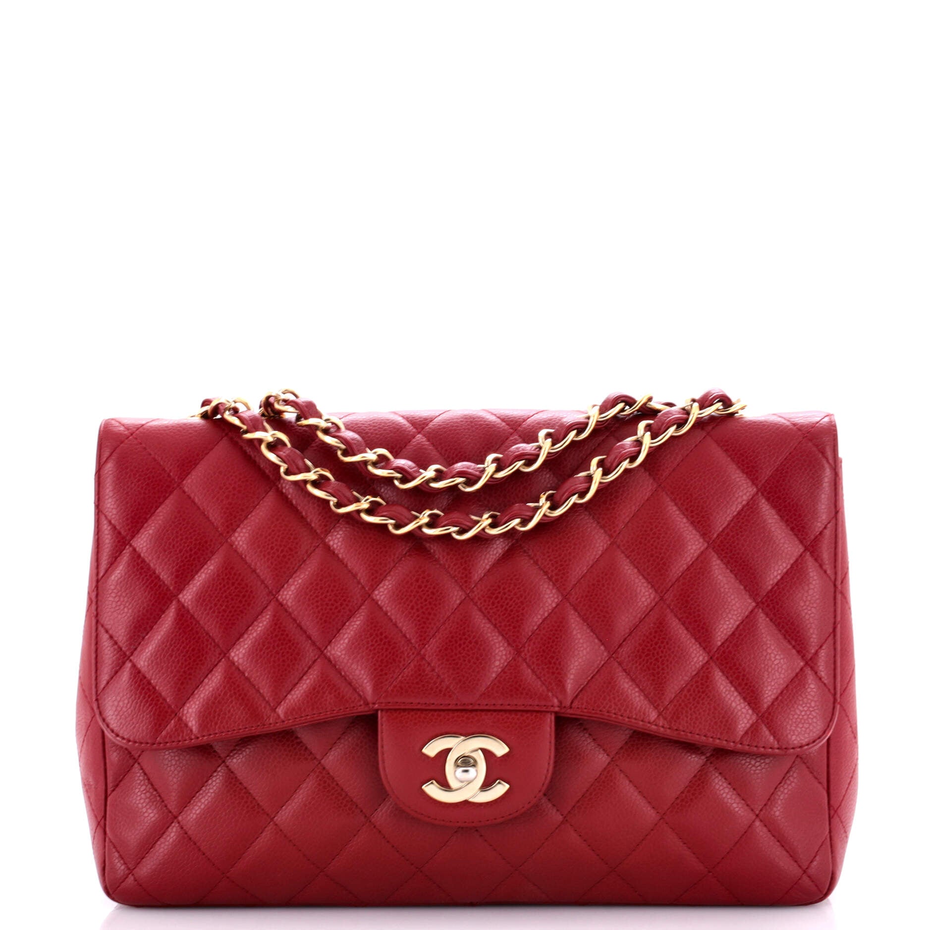 Chanel Classic Single Flap Bag Quilted Caviar Jumbo