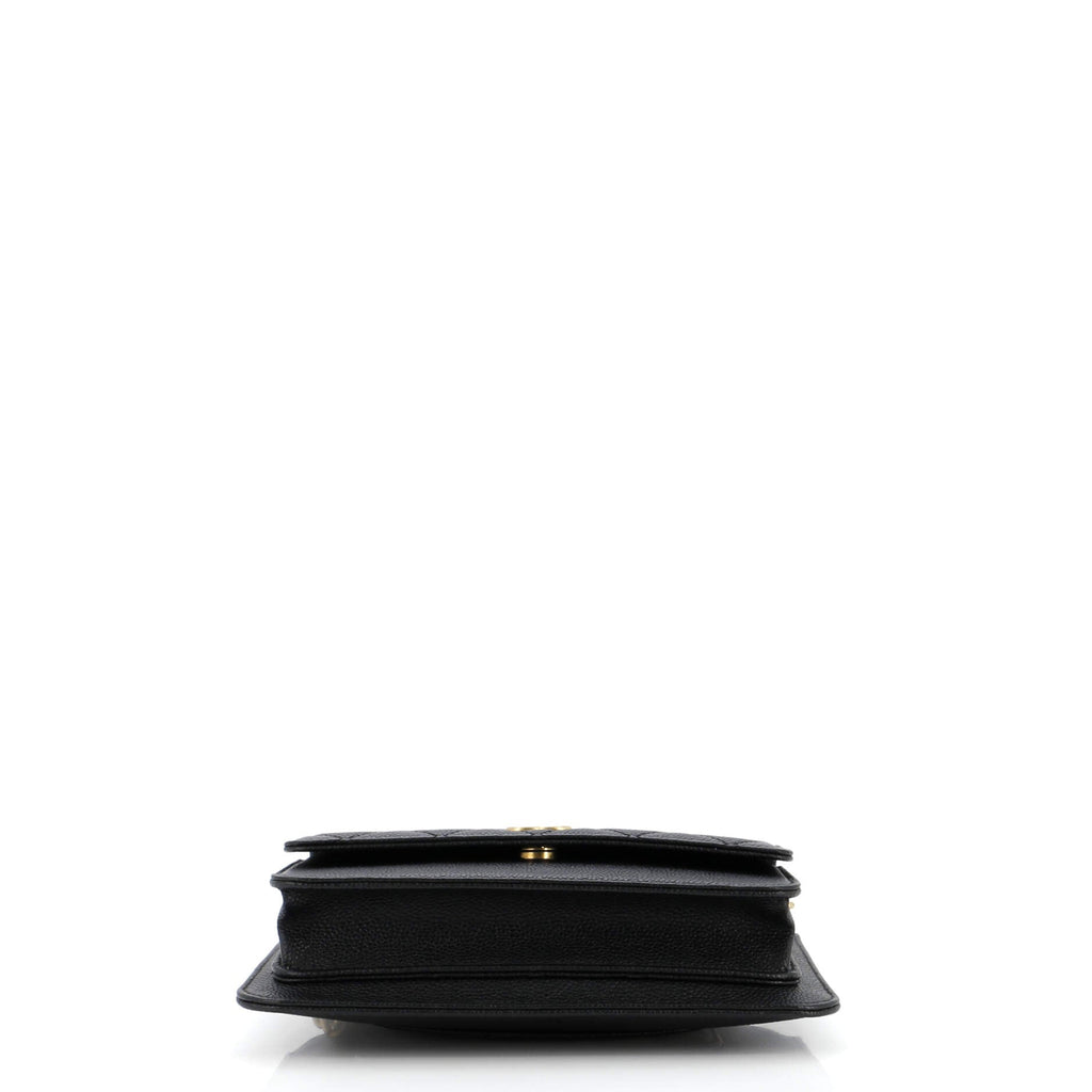 Chanel CC Front Pocket Clutch with Chain Quilted Caviar Small